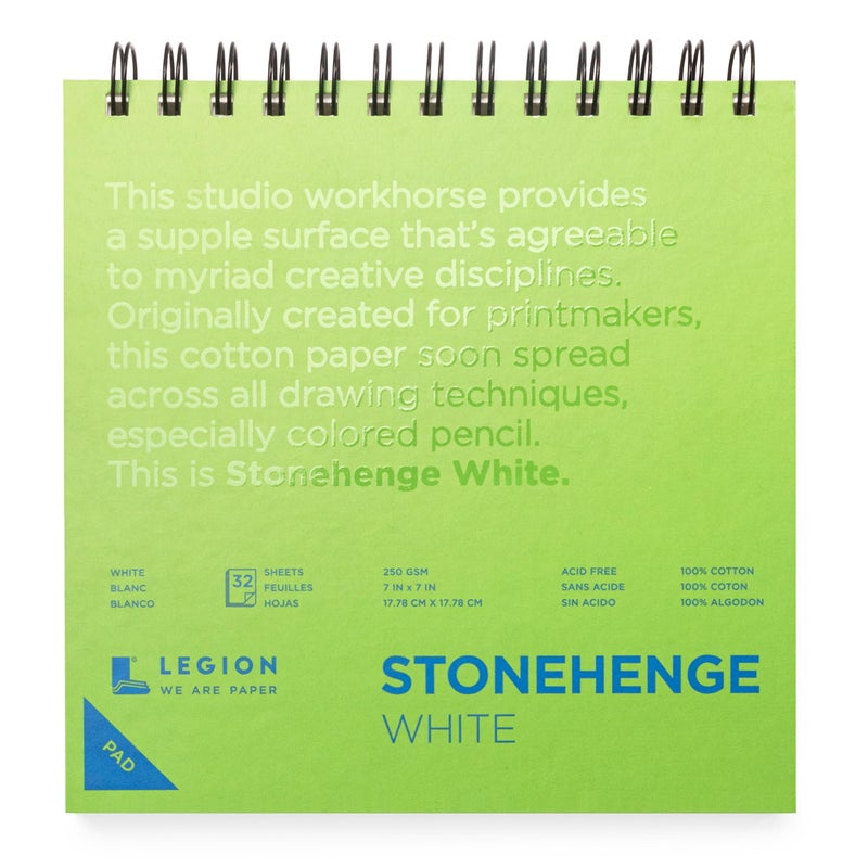 Legion Stonehenge Spiral Pad - 7" x 7", White - Image 1